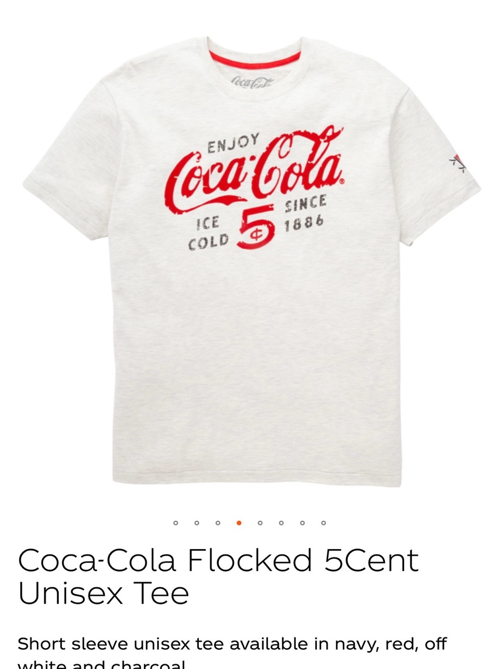 Coca-Cola large unisex Short Sleeve Tee with Red Logo